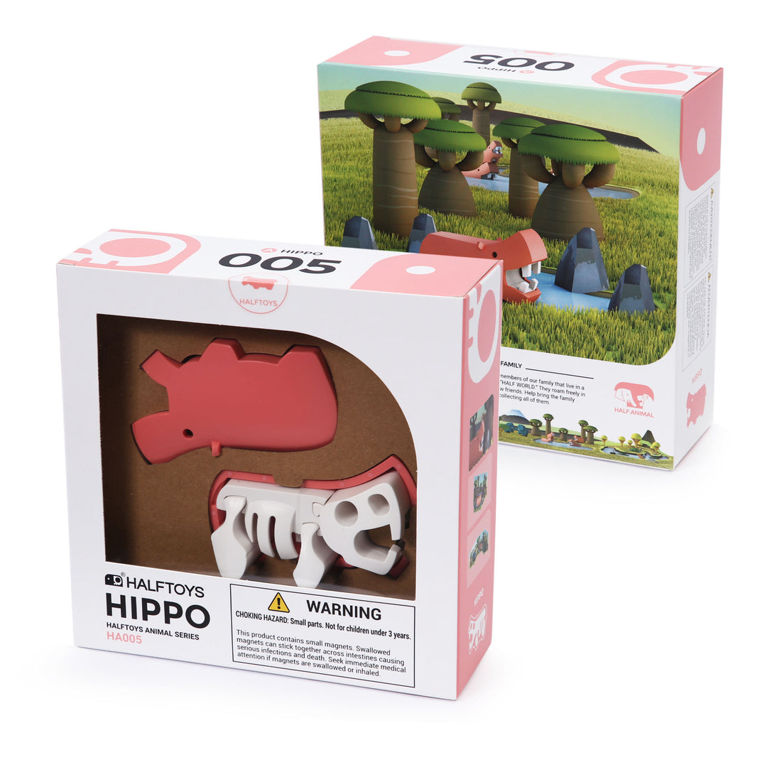 HALFTOYS Puzzle 3D Animale - Scheletro Magnetico Smontabile - Giocattolo Educativo E Da Collezione - Beige - 8 Pezzi